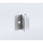 70cm Reeded Single Shower Glass Screen with White Wall F-Brackets - Furniture > Bathroom > Shower Heads & Screens