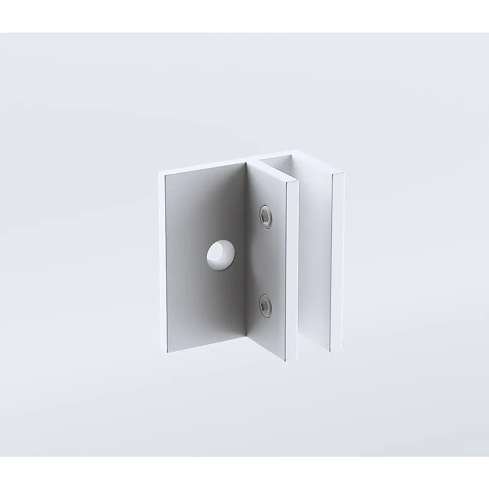 70cm Reeded Single Shower Glass Screen with White Wall F-Brackets - Furniture > Bathroom > Shower Heads & Screens