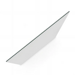 70cm Reeded Single Shower Glass Screen with White Wall F-Brackets - Furniture > Bathroom > Shower Heads & Screens