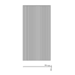 70cm Reeded Single Shower Glass Screen with White Wall F-Brackets - Furniture > Bathroom > Shower Heads & Screens