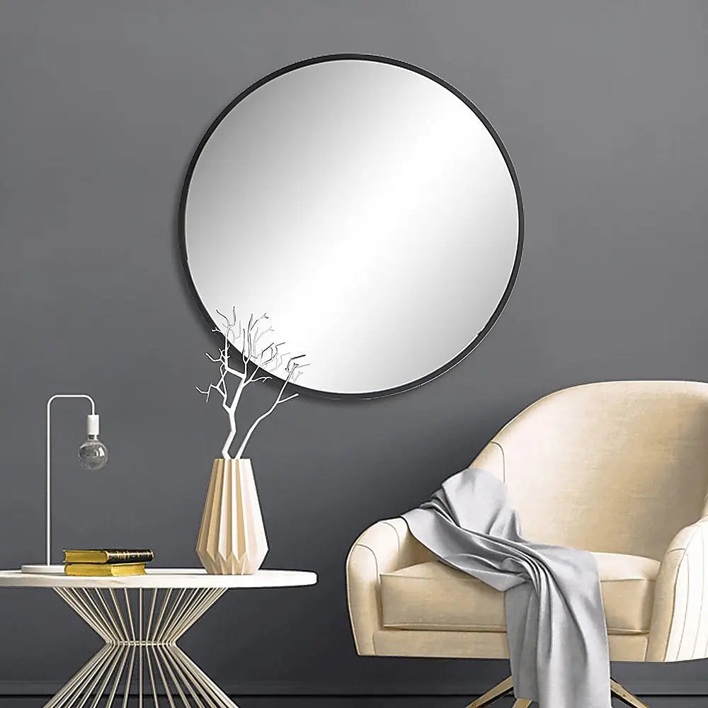 70cm Round Wall Mirror Bathroom Makeup Mirror by Della Francesca - Home & Garden > Bathroom Accessories
