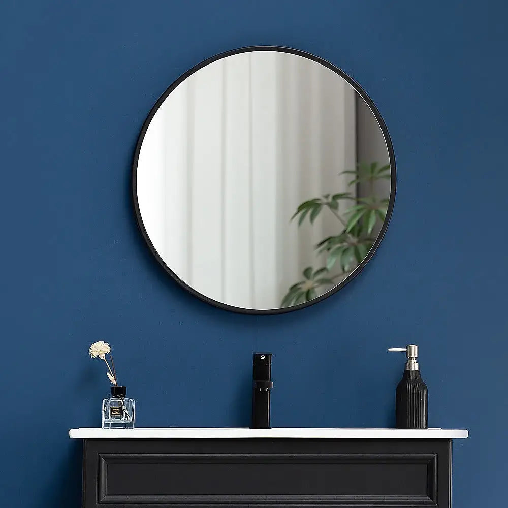 70cm Round Wall Mirror Bathroom Makeup Mirror by Della Francesca - Home & Garden > Bathroom Accessories
