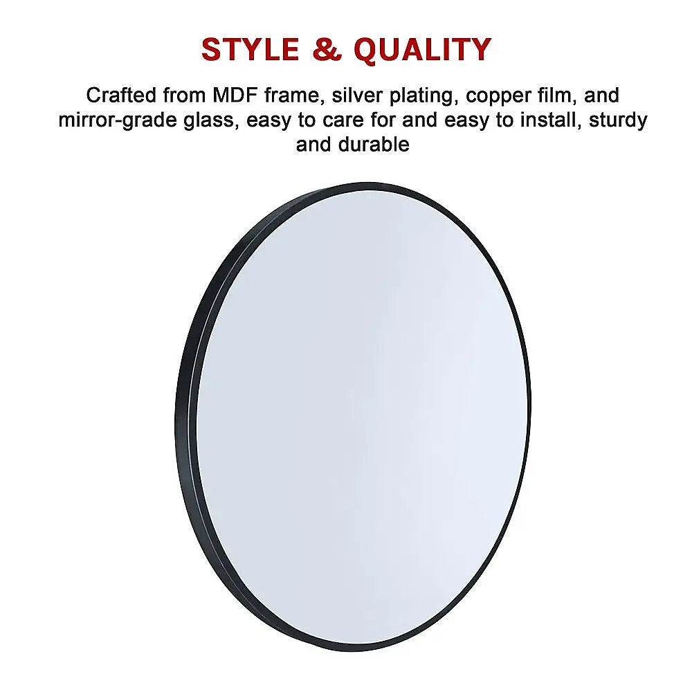 70cm Round Wall Mirror Bathroom Makeup Mirror by Della Francesca - Home & Garden > Bathroom Accessories