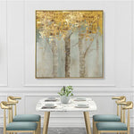 70cmx70cm Golden Leaves 2 Sets Gold Frame Canvas Wall Art - Home & Garden > Wall Art
