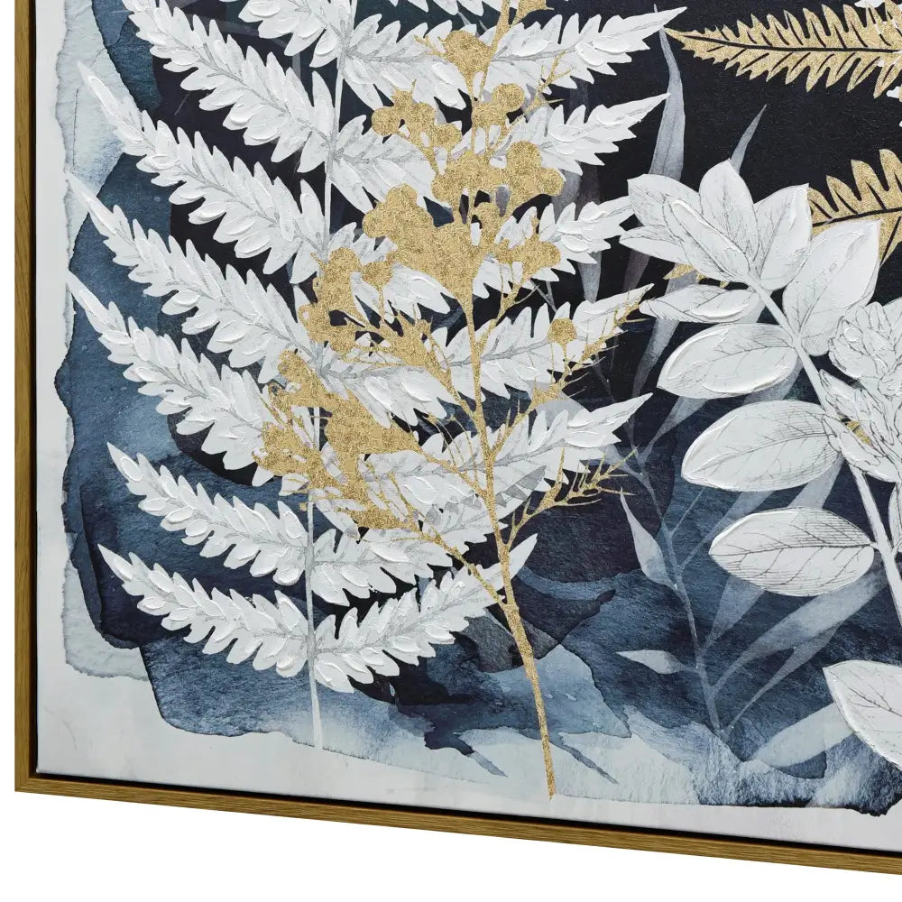 70X100cm Lustrous Foliage Dark Wood Framed Canvas Wall Art - Home & Garden > Wall Art