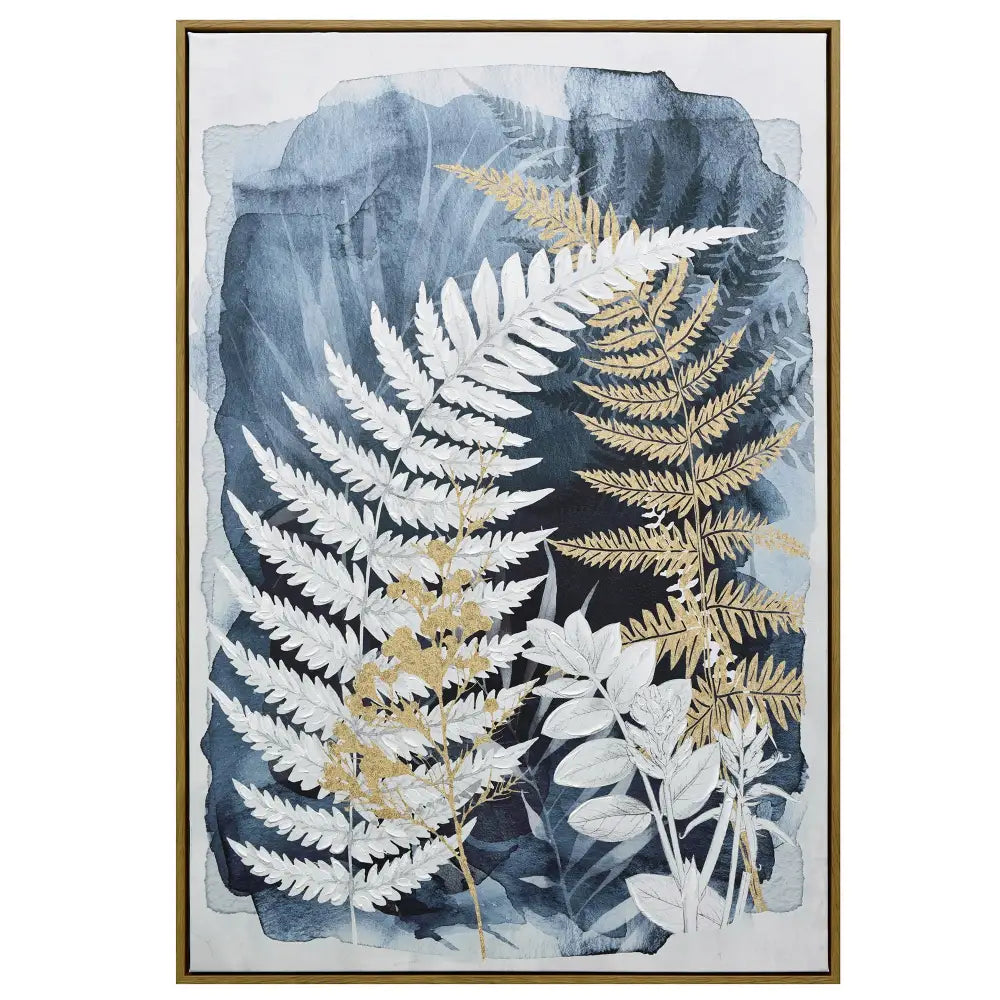 70X100cm Lustrous Foliage Dark Wood Framed Canvas Wall Art - Home & Garden > Wall Art