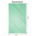 70x200cm Single Shower Glass Screen with Nickel Wall & Floor Channel - Furniture > Bathroom > Shower Heads & Screens