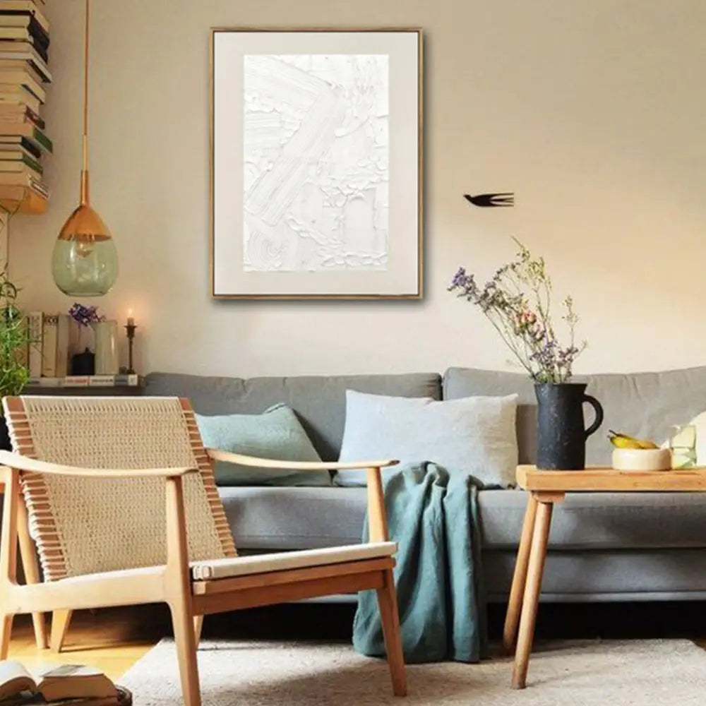 70X90cm Plaster Panorama Dark Wood Framed Hand Painted Canvas Wall Art - Home & Garden > Wall Art