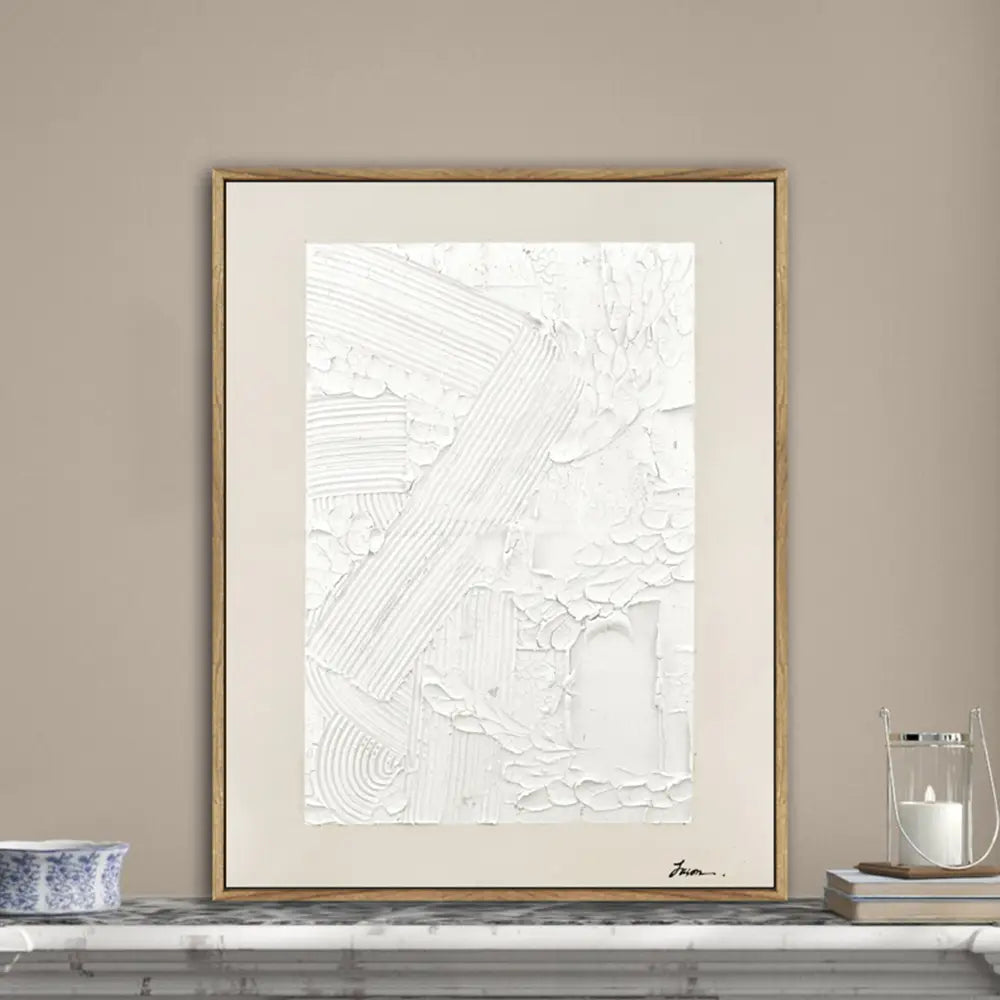 70X90cm Plaster Panorama Dark Wood Framed Hand Painted Canvas Wall Art - Home & Garden > Wall Art