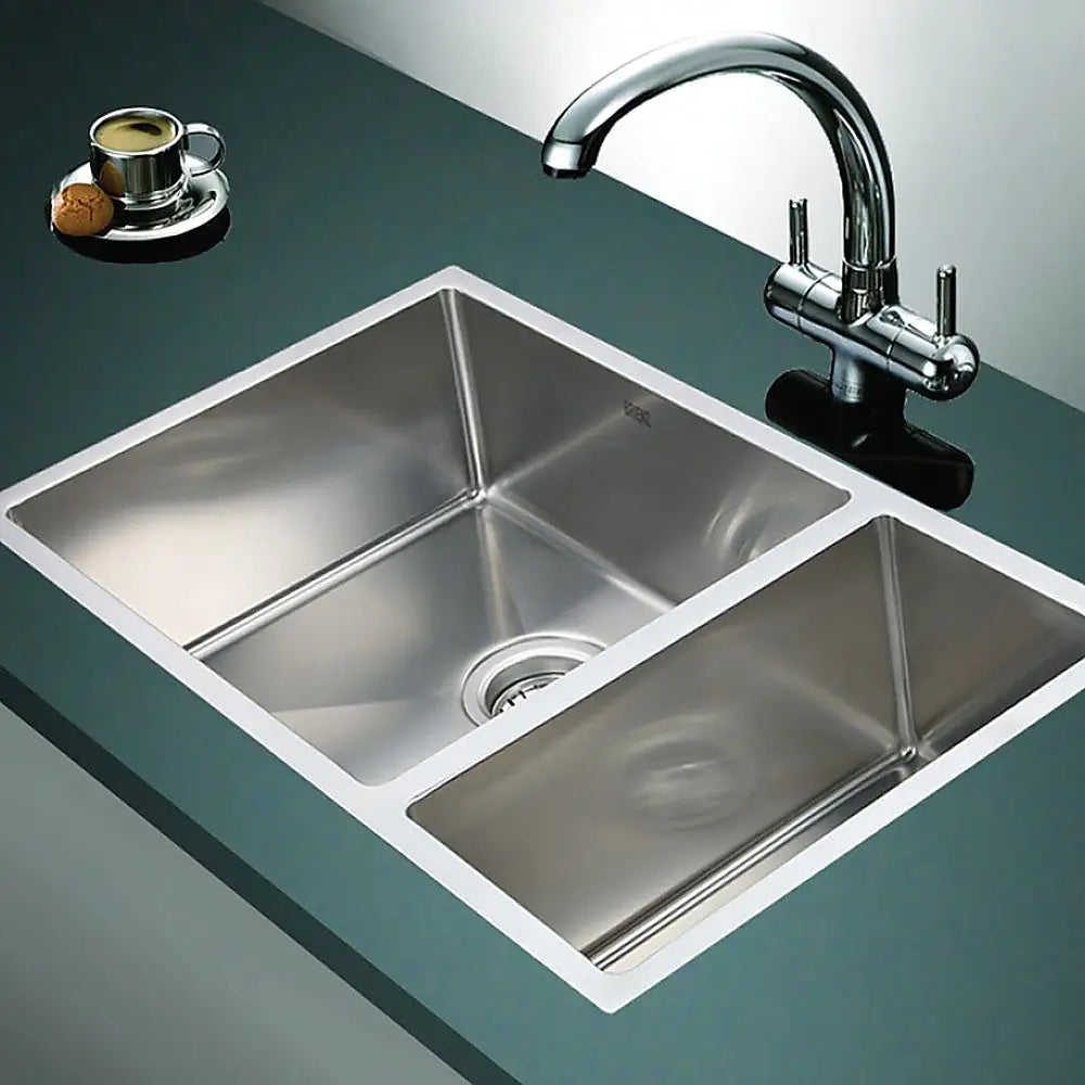 715x440mm Handmade Stainless Steel Undermount / Topmount Kitchen Sink with Waste - Furniture > Bathroom > Sinks