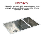 715x440mm Handmade Stainless Steel Undermount / Topmount Kitchen Sink with Waste - Furniture > Bathroom > Sinks