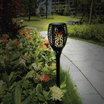 72 LED Bulbs Torch Solar Garden Outdoor Flame Dancing Flickering Light Auto Lamp - Home & Garden > Lighting