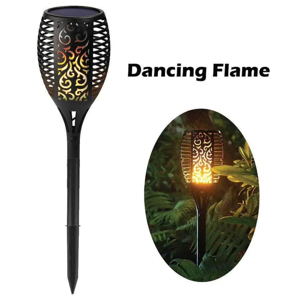 72 LED Bulbs Torch Solar Garden Outdoor Flame Dancing Flickering Light Auto Lamp - Home & Garden > Lighting