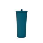 750ml Blue-green Straw Cup - 304 Stainless Steel Reusable BPA-Free Water Bottle with Leak-Proof Lid Large Capacity