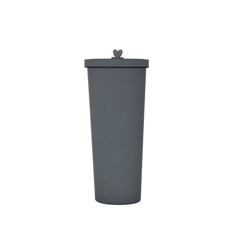 750ml Grey Straw Cup - 304 Stainless Steel Reusable BPA-Free Water Bottle with Leak-Proof Lid Large Capacity Perfect