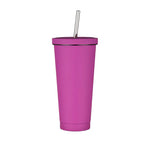 750ml Rose Red Straw Cup - 304 Stainless Steel Reusable BPA-Free Water Bottle with Leak-Proof Lid Large Capacity
