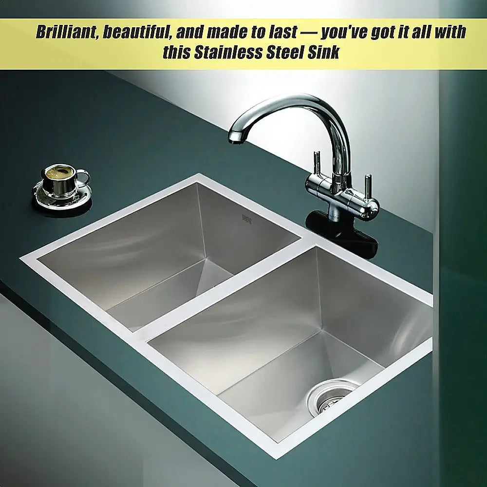 770x450mm Handmade Stainless Steel Undermount / Topmount Kitchen Sink with Waste - Furniture > Bathroom > Sinks