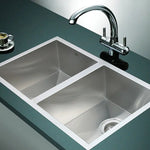 770x450mm Handmade Stainless Steel Undermount / Topmount Kitchen Sink with Waste - Furniture > Bathroom > Sinks