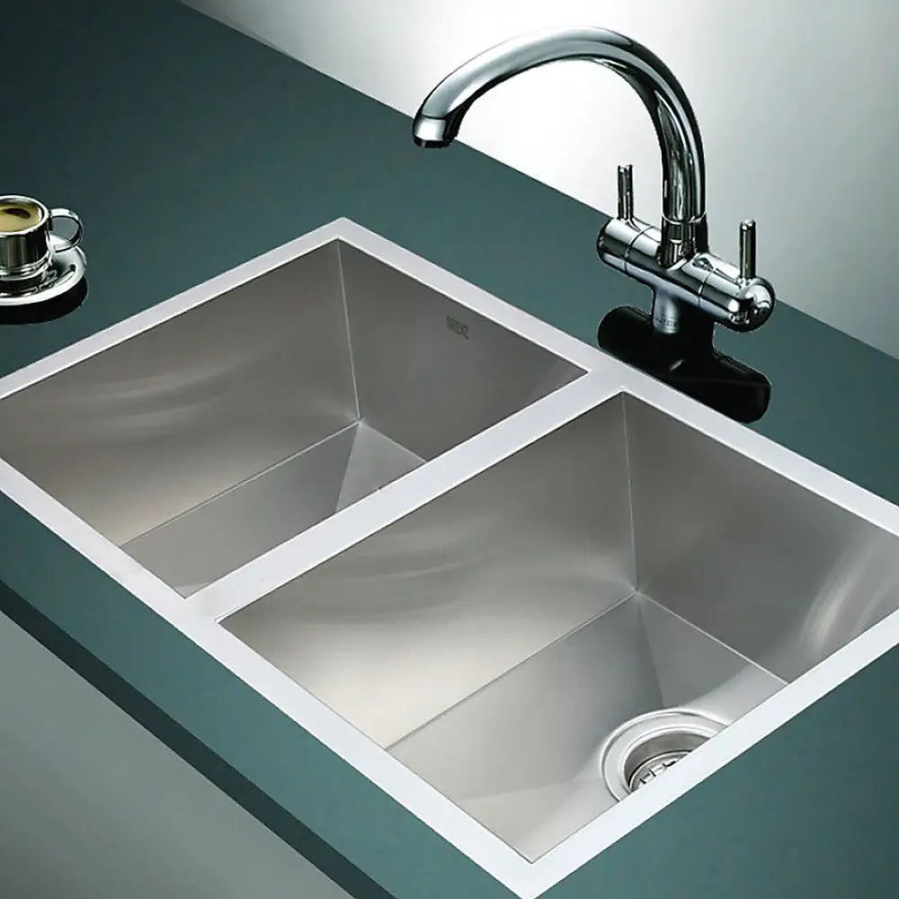 770x450mm Handmade Stainless Steel Undermount / Topmount Kitchen Sink with Waste - Furniture > Bathroom > Sinks