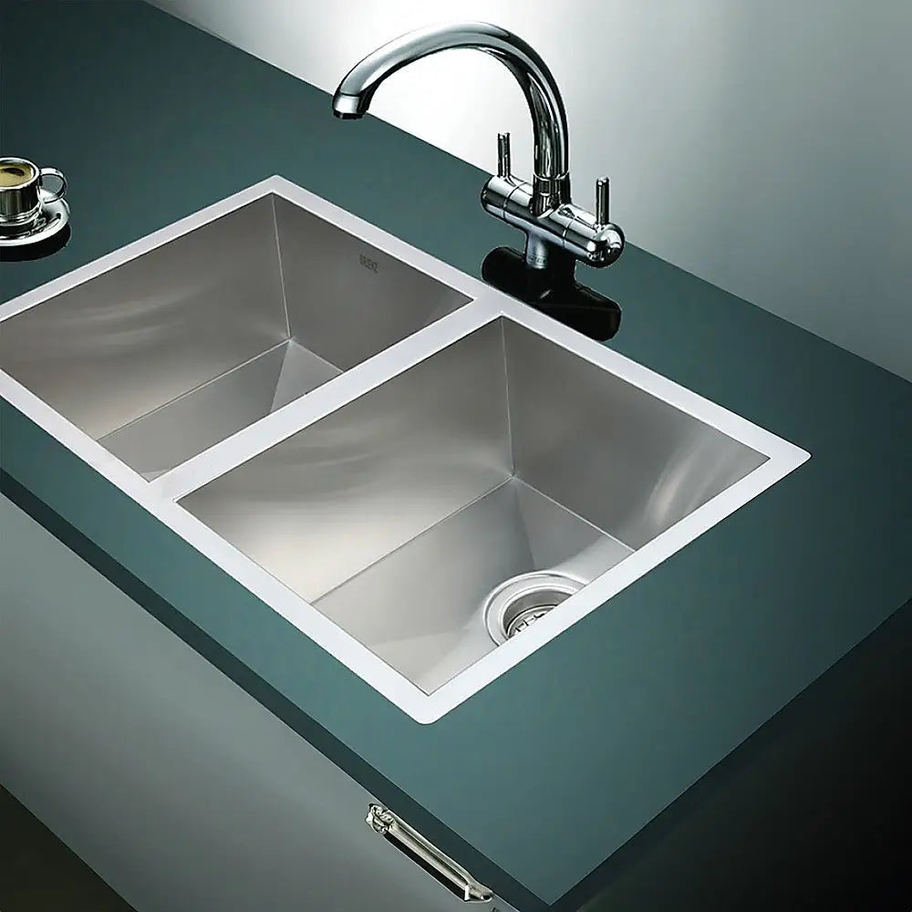 770x450mm Handmade Stainless Steel Undermount / Topmount Kitchen Sink with Waste - Furniture > Bathroom > Sinks