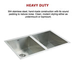 770x450mm Handmade Stainless Steel Undermount / Topmount Kitchen Sink with Waste - Furniture > Bathroom > Sinks