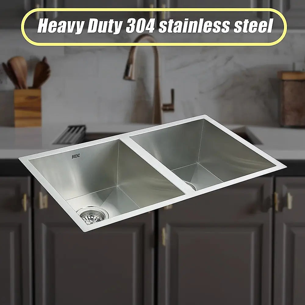 770x450mm Handmade Stainless Steel Undermount / Topmount Kitchen Sink with Waste - Furniture > Bathroom > Sinks