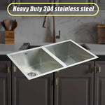 770x450mm Handmade Stainless Steel Undermount / Topmount Kitchen Sink with Waste - Furniture > Bathroom > Sinks