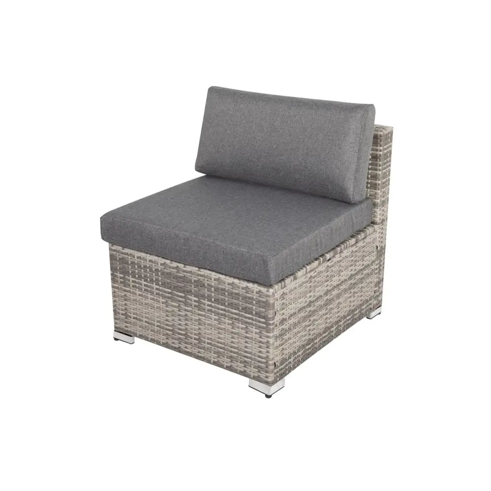 7PC Outdoor Wicker Lounge with Storage Corner (Grey) - Furniture > Outdoor