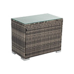7PC Outdoor Wicker Lounge with Storage Corner (Grey) - Furniture > Outdoor