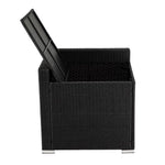 7PC Outdoor Wicker Loveseat Setting with Storage Corner (Black) - Furniture > Outdoor