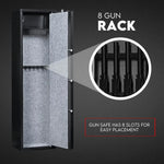 8 Gun Safe Firearm Rifle Storage Lock box Steel Cabinet Heavy Duty Locker CAT A + B - Home & Garden > Storage