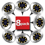 8 Pack LED Solar Pathway Lights Outdoor Solar Ground Lights (Warm White) - Home & Garden > Garden Lights