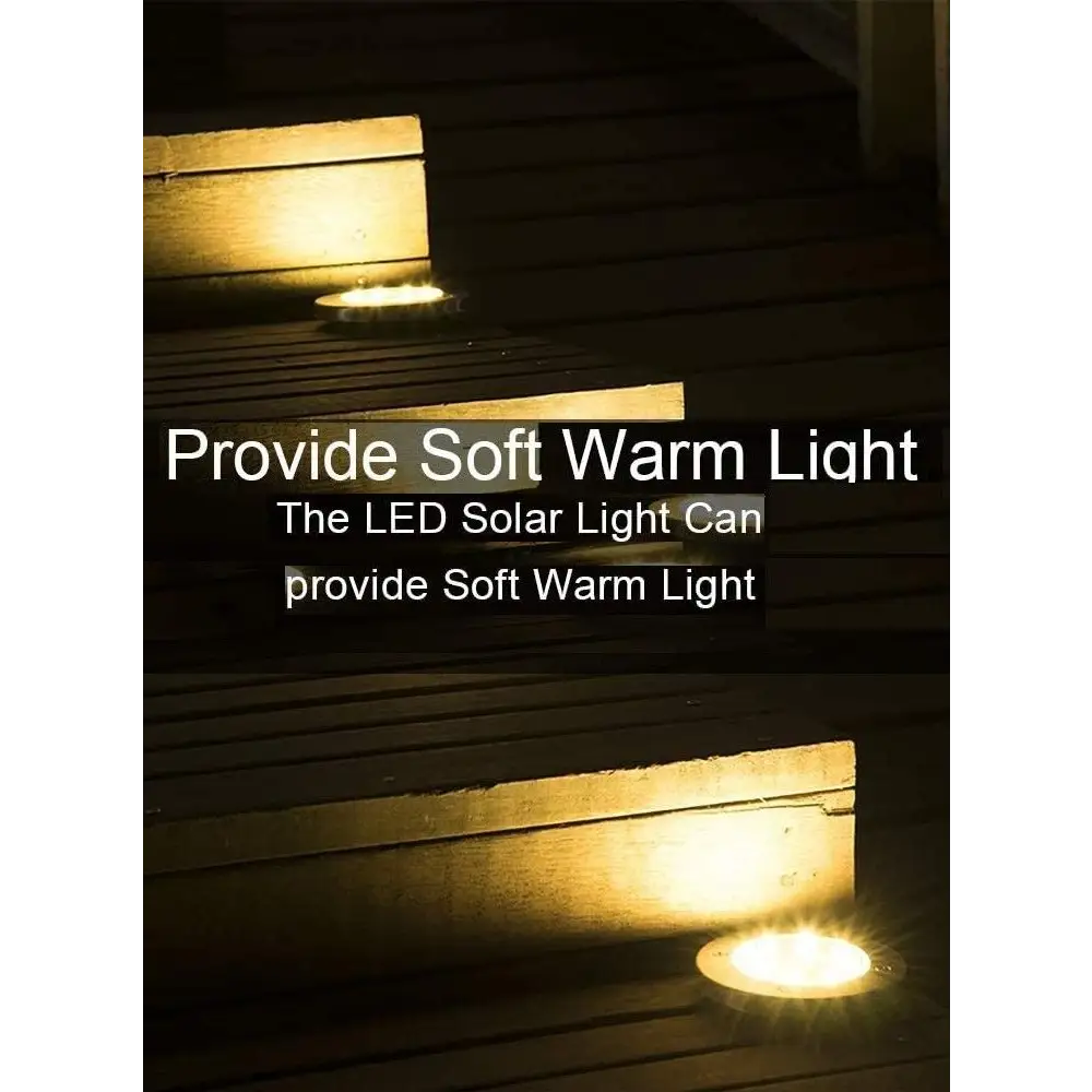 8 Pack LED Solar Pathway Lights Outdoor Solar Ground Lights (Warm White) - Home & Garden > Garden Lights