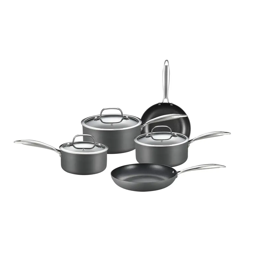 8-Piece Cookware Set with Non-stick Coating and Glass Lids - Home & Garden > Kitchenware > Skillets & Frying Pans