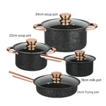 8-Piece Stainless Steel Cookware Set with Maifan Stone Non-Stick Coating - Home & Garden > Kitchenware > Kitchen