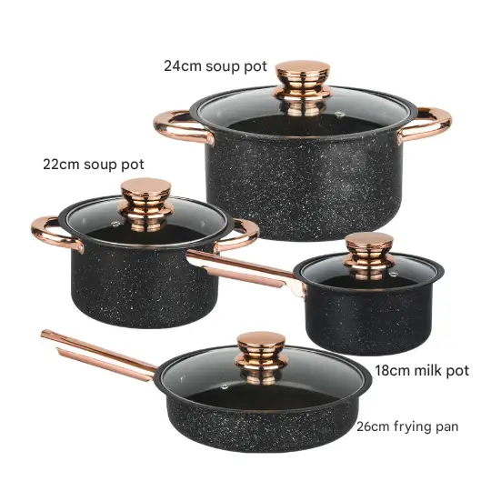 8-Piece Stainless Steel Cookware Set with Maifan Stone Non-Stick Coating - Home & Garden > Kitchenware > Kitchen