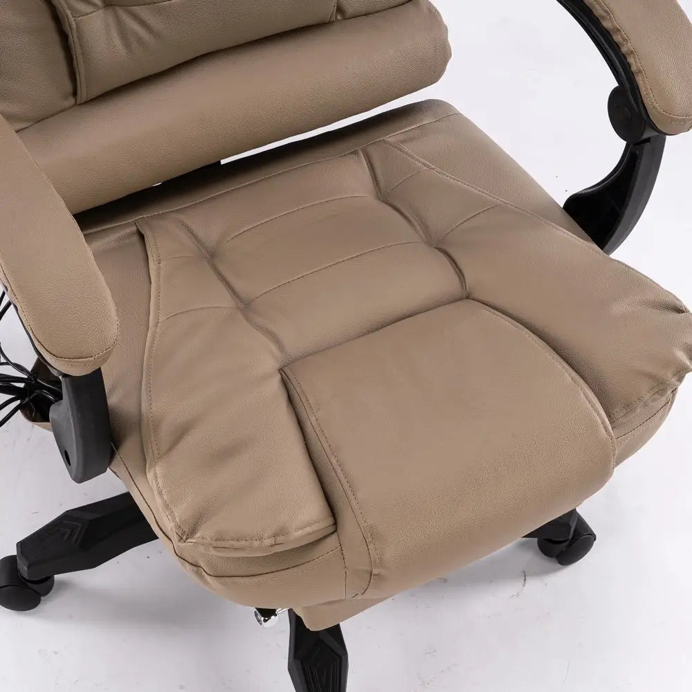 8 Point Massage Chair Executive Office Computer Seat Footrest Recliner Pu Leather Pink - Furniture > Bar Stools & Chairs