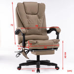 8 Point Massage Chair Executive Office Computer Seat Footrest Recliner Pu Leather Pink - Furniture > Bar Stools & Chairs