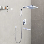 8’’ Rain Shower Head Straight Wall Arm Mixer Set Wall Bath Spout Outlet Tap - Furniture > Bathroom > Shower Heads &