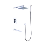 8’’ Rain Shower Head Straight Wall Arm Mixer Set Wall Bath Spout Outlet Tap - Furniture > Bathroom > Shower Heads &
