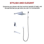 8’’ Rain Shower Head Straight Wall Arm Mixer Set Wall Bath Spout Outlet Tap - Furniture > Bathroom > Shower Heads &