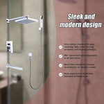 8’’ Rain Shower Head Straight Wall Arm Mixer Set Wall Bath Spout Outlet Tap - Furniture > Bathroom > Shower Heads &