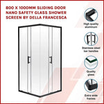 800 x 1000mm Sliding Door Nano Safety Glass Shower Screen By Della Francesca - Furniture > Bathroom > Shower Heads &