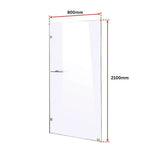 800 x 2100mm Frameless 10mm Safety Glass Shower Screen - Furniture > Bathroom