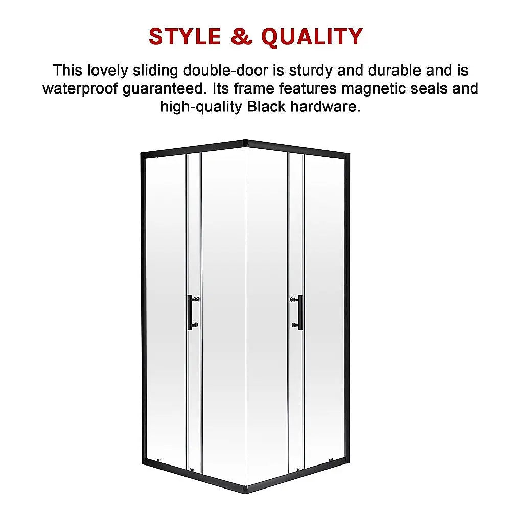 800 x 900mm Sliding Door Nano Safety Glass Shower Screen By Della Francesca - Furniture > Bathroom > Shower Heads &