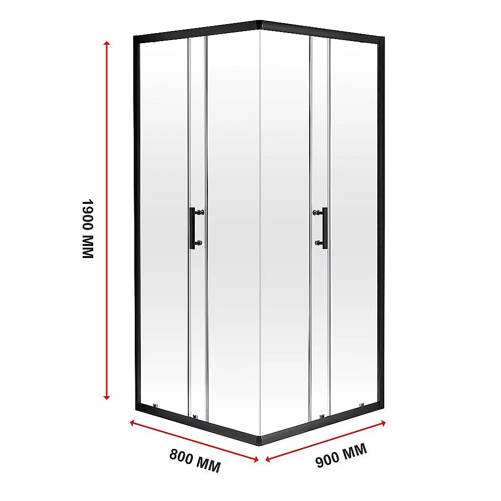 800 x 900mm Sliding Door Nano Safety Glass Shower Screen By Della Francesca - Furniture > Bathroom > Shower Heads &