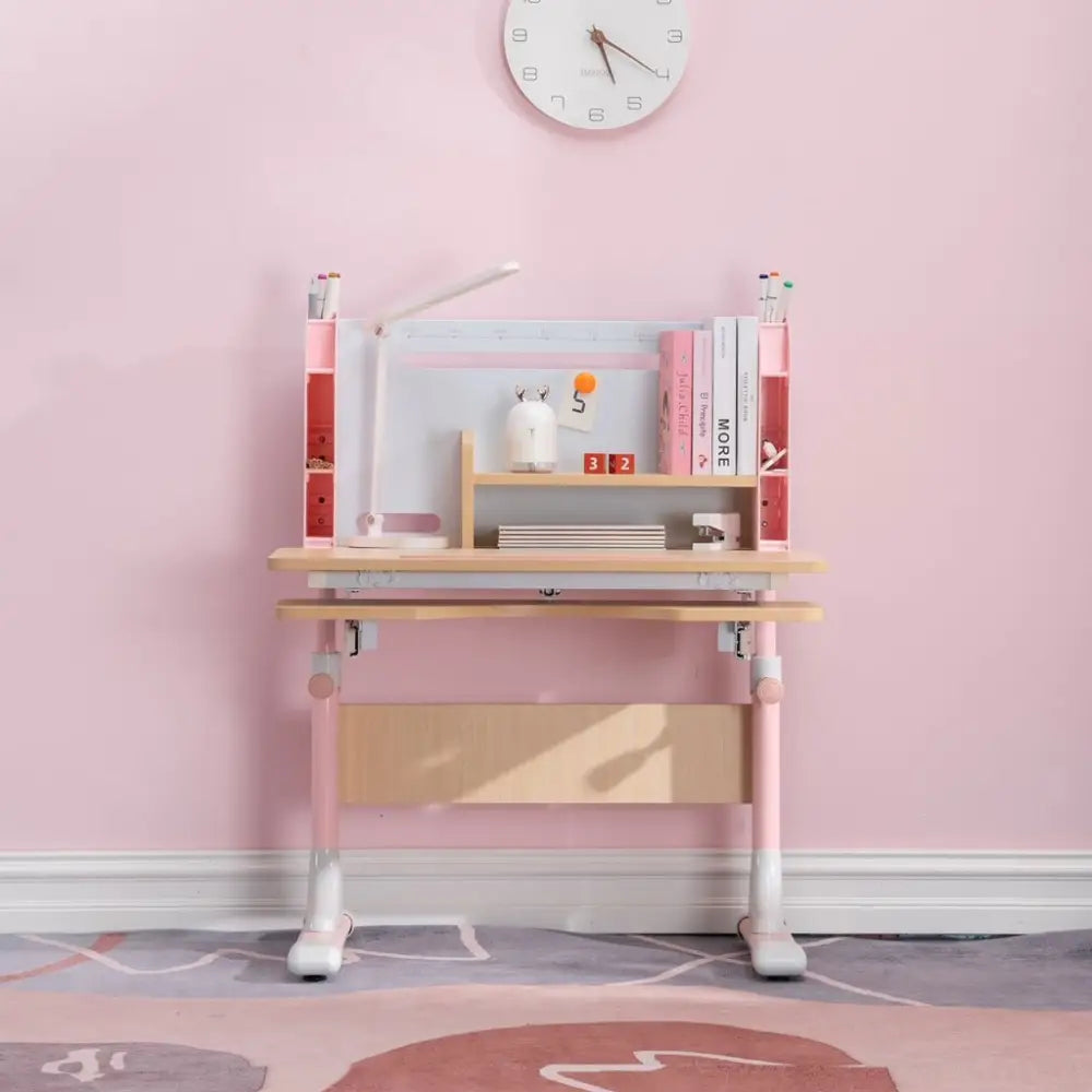 80cm Height Adjustable Children Kids Ergonomic Study Desk Only Pink - Baby & Kids > Kid’s Furniture