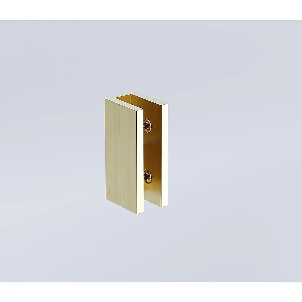 80cm Reeded Single Shower Glass Screen with Gold U-brackets & Square Pole - Furniture > Bathroom > Shower Heads &