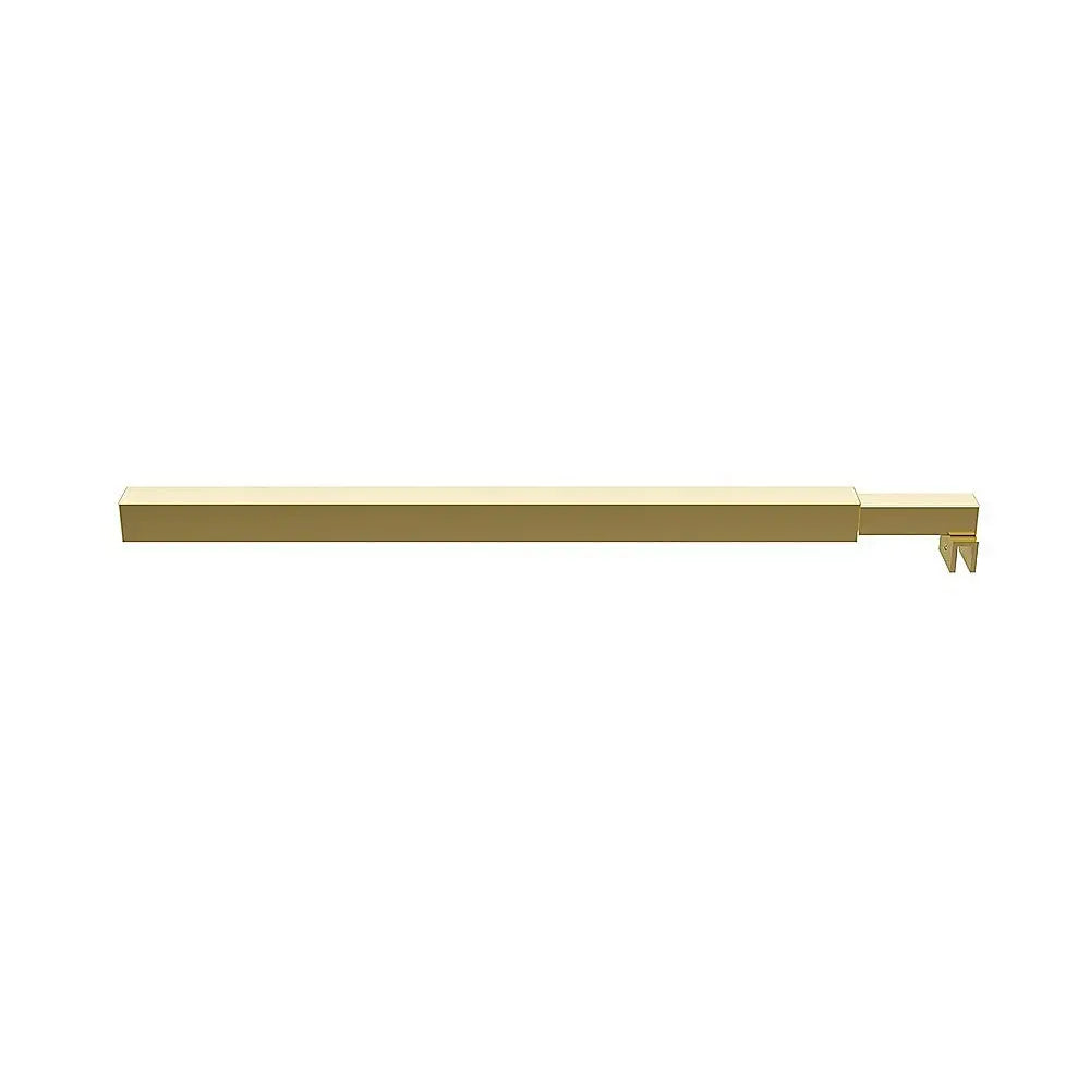 80cm Reeded Single Shower Glass Screen with Gold Wall Channel & Square Pole - Furniture > Bathroom > Shower Heads &