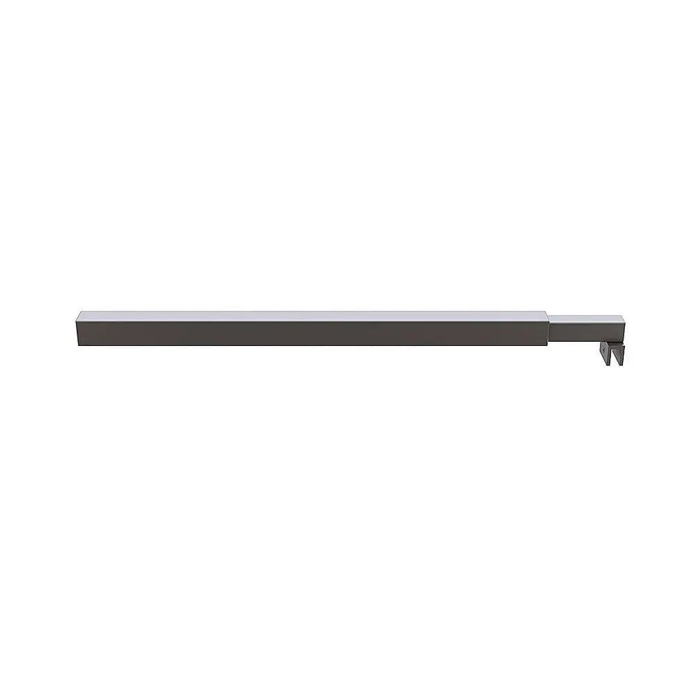 80cm Reeded Single Shower Glass Screen with Gunmetal U-brackets & Square Pole - Furniture > Bathroom > Shower Heads &